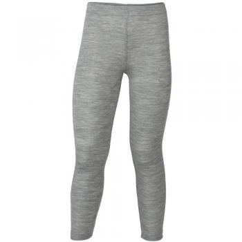 Leggings Engel de lana y seda gris claro melange para niños tamaño 116