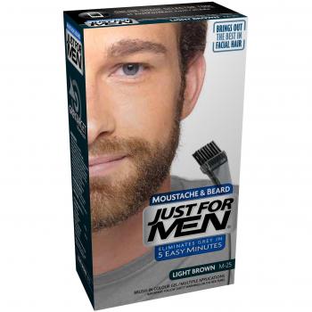 Just for Men Moustache & Beard Dye, Men's Facial Hair Colour, M25 – Light Brown