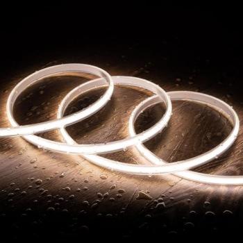 Tira LED Regulable 220V COB 320 LED/m 720 lm/m Ancho 12 mm IP65 Corte cada 50 cm Blanco Neutro 5 m