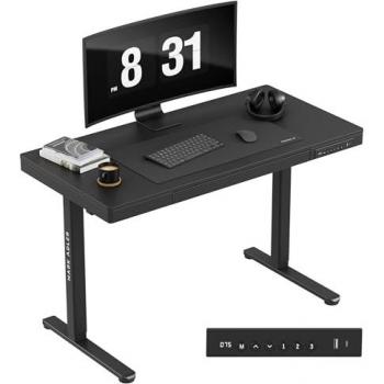 Escritorio Eléctrico Ergonomico MARK ADLER Leader 8.2 Negro - Ajustable, 3 Alturas de Memoria, 2 Puertos USB, Soportes para Auriculares