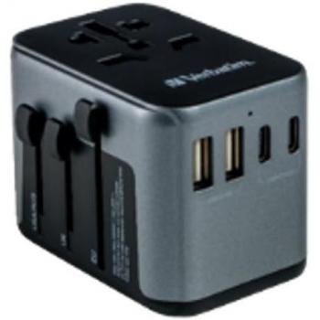Verbatim UTA-04 Universal Travel Adapter with 61W PD, QC, 3xUSB, and 2xType-C Ports