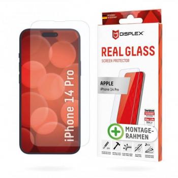 Protector de Pantalla DISPLEX Real Glass 10H para iPhone 14 Pro - Cristal Templado, Resistente a Rayones, Montaje Ecológico y Compatible con Fundas
