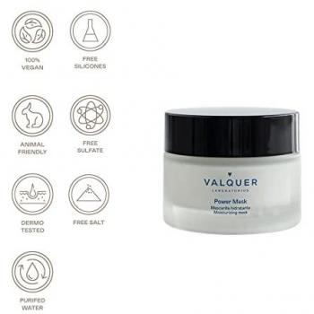 Mascarilla Facial Hidratante Valquer con Agua de Bambú y Extracto de Algas Marinas - 50 ml, Hidratante, antiedad y purificante, apta para todo tipo de pieles