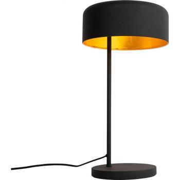 Lámpara de mesa retro negra con interior dorado Jinte QAZQA