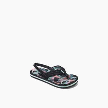 Sandalias Reef Little Ahi Negro para niños, características: diseño ligero, plantilla acolchada, suela antideslizante, parte superior de material sintético, fácil de poner y quitar