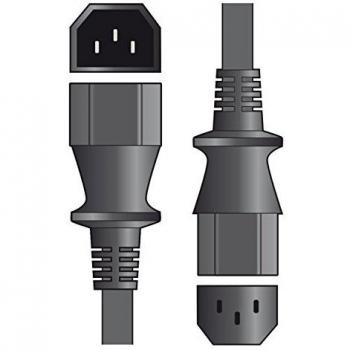 1m Black IEC C14 to C13 10A Power Extension Cable