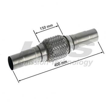 Unión flexible de escape HJS 83 00 8564, acero inoxidable con tubo de conexión y diseño escalonado