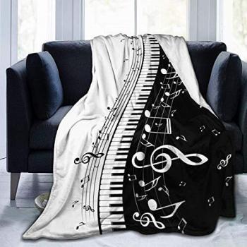 Piano Music Notes - Manta suave para todas las estaciones, microfelpa cálida para todas las estaciones