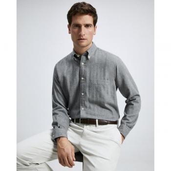 Camisa sport lisa de invierno Classic Fit de hombre Emidio Tucci