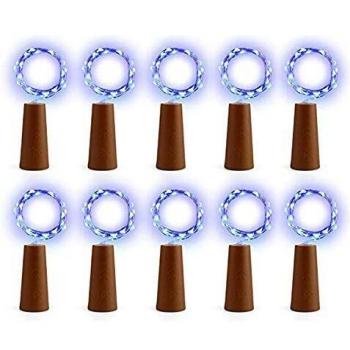 Qedertek 8 Pack Luces LED de Botella, 2M 20 LED Guirnalda Luces a Pilas, Habitacion Luces de Navidad, Micro Luces de Cadena de Alambre de Cobre, Luz para Boda, Fiestas, Navidad