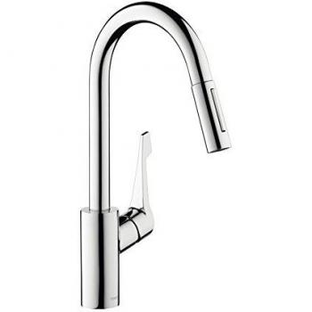 Grifo de cocina monomando con caño alto y ducha extraíble Hansgrohe Cento XL cromado