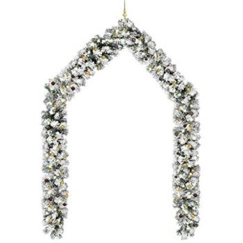 vidaXL 20m Green LED Christmas Garland with Ball Set PVC