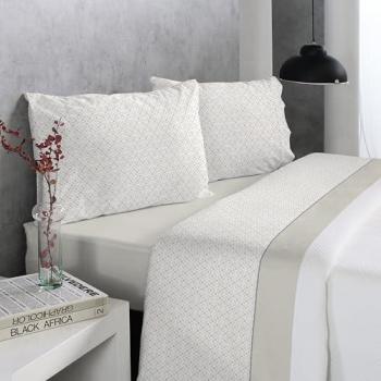 Juego de Sábanas Estampado Olden Beige 135 cm - 3 Piezas