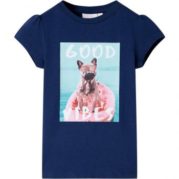 Camiseta infantil azul marino 116