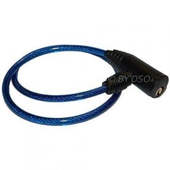 Cable Candado para bicicleta 650mm de color azul con 2llaves bh208