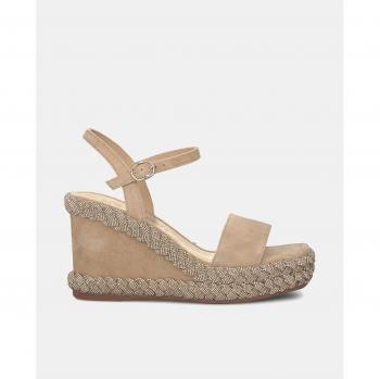 Sandalias Alma en Pena V240941 de cuña para mujer en beige de piel