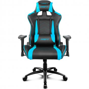 DRIFT GAMING DR150BL -Silla Gaming Profesional, polipiel, reposabrazos ajustable, piston clase 4, asiento basculable, altura regulable, respaldo reclinable, cojines lumbar y cervical, color negro/azul