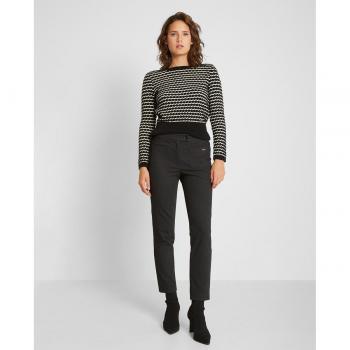 Pantalón de mujer pitillo crop con nervio central