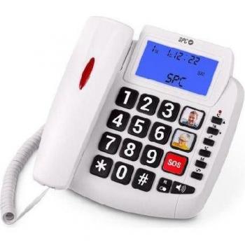 SPC Comfort Volume 2 Teléfono Fijo Analógico con Identificador de Llamadas y Teclas Grandes para Personas Mayores - Blanco