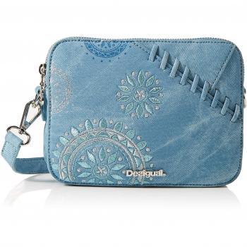Desigual - Bag Patch Mandala Edson Women, Bolsos bandolera Mujer, Azul