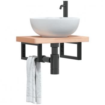 Fregadero de acero rectangular negro de 2 piezas con soportes estante de lavabo, incluye 2 unidades, fabricado en acero negro