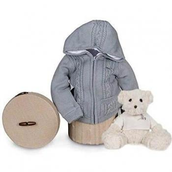 BebeDeParis | Regalos Originales para Bebés Recién Nacidos | Canastilla Bebé Happy Chaqueta Polar | Chaqueta Polar de punto Ovejita | 3-6 Meses