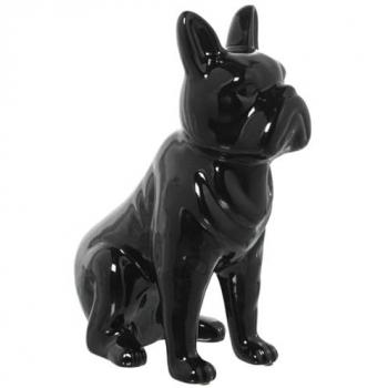 Figura Decorativa Perro Cerámica Negra 14 x 25 x 34 cm