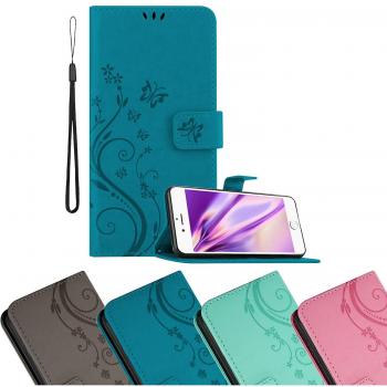Funda Libro Floral Oscura Lila para Apple iPhone 6 / 6S con Cierre Magnético, Soporte y 3 Tarjeteros