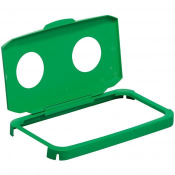 Durable 1800501020 Tapa abatible de Durabin para 60 litros, aberturas redondas, verde