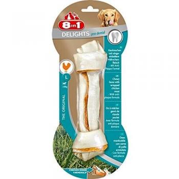 Hueso Masticable 8in1 Delights Pro Dental para Perros Grandes - Cuidado Dental y Minerales, Tamaño L