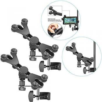 Neewer 2-Pack Soportes Extensibles para Tableta con Soporte para Micrófono de Música, 360-grado Giratorios y 15,5-28,5 Centímetros Ajustable para Apple iPad Mini Air Pro Google Nexus Samsung Galaxy