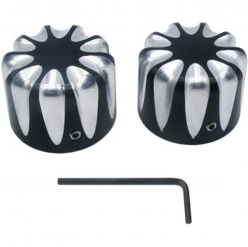 eclear 1 Set tapa de fundas de tuerca del eje delantero para Harley Touring bicicletas motocicleta FLST Heritage Softail