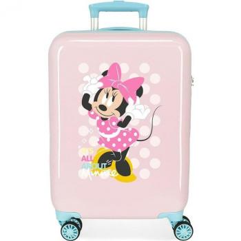 Maleta de Cabina Disney Minnie Play All Day Rígida Rosa 38x55x20cm 34L