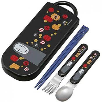 Juego de Utensilios Reutilizables Spirited Away - Incluye Tenedor, Cuchara, Palillos y Funda de Transporte - Diseño Japonés Auténtico - Duradero y Apto para Lavavajillas