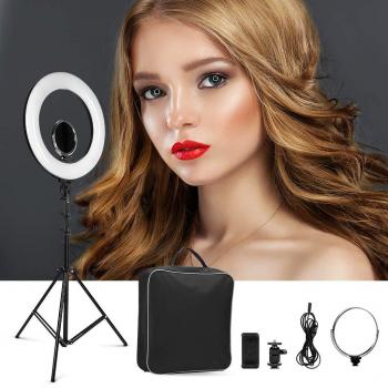 CRAPHY 18 Exterior SMD LED Luz Anillo Regulable Kit de Iluminación con Soporte 48W 432pcs de Flash Bi-Color, Zapato Caliente, Espejo Cosmético para Maquillaje Video Youtube