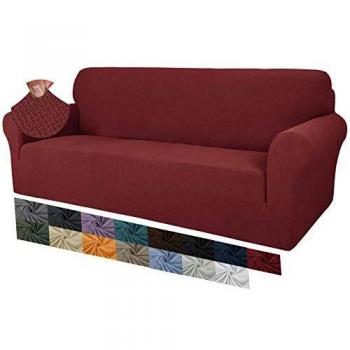 MAXIJIN Fundas de sofá creativas Jacquard para 3 plazas, súper elásticas antideslizantes para perros, 1 pieza, protector de muebles elásticos