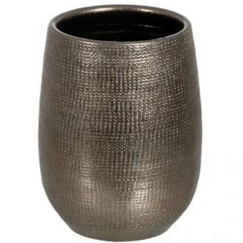 Macetero Metalizado de Cerámica Ø 23 cm - Dimensiones 20 x 23 x 30 cm
