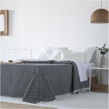 Colcha multiusos algodón Anna Boheme negro 250x290 cm
