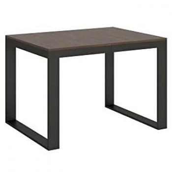 Mesa extensible 90x120/224 cm Tecno Evolution con estructura de metal antracita y encimera de nogal