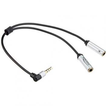 Adaptador de Auriculares Delock 1 x 3,5 mm a 2 x 3,5 mm CTIA, Negro
