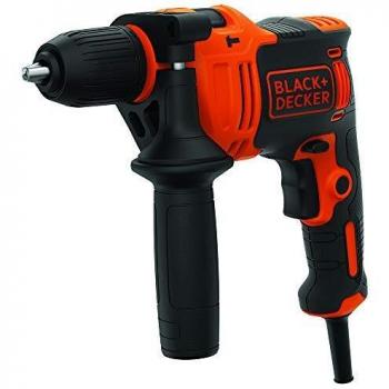 Black+Decker BEH710-QS Taladro percutor con Cable 710W, portabrocas 13mm, incluye 4 Brocas