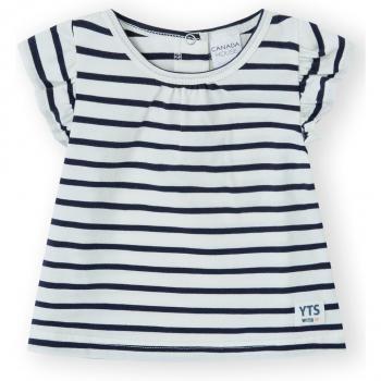 CAMISETA BEBÉ NIÑA A RAYAS CON VOLANTES
