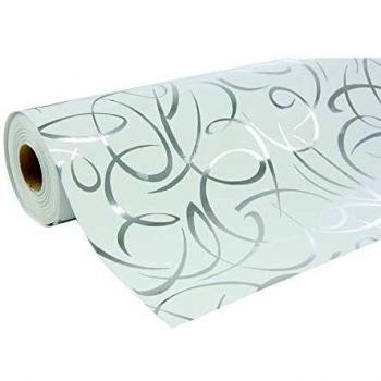 Rollo de papel regalo premium 50x0,7m arabescos plateados Clairefontaine
