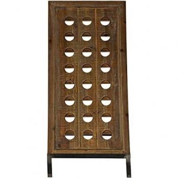 Botellero de Madera y Metal Marrón para 24 Botellas (43 x 50 x 90 cm)