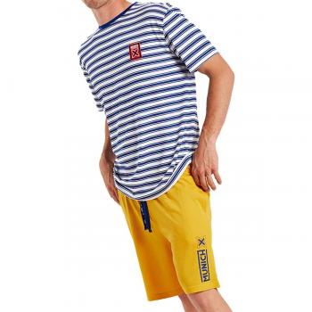 Munich - Pijama corto de hombre de punto en color azul