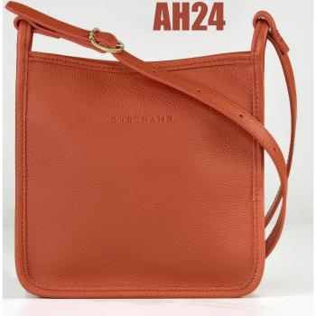 Longchamp Le Foulonné Small Women's Crossbody Bag in Grained Leather - Orange