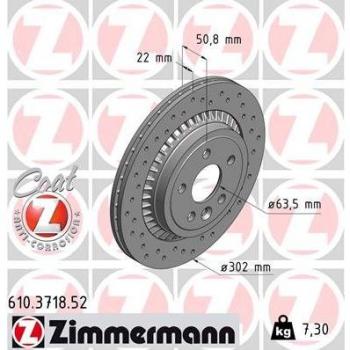 Disco de freno ZIMMERMANN 610.3718.52