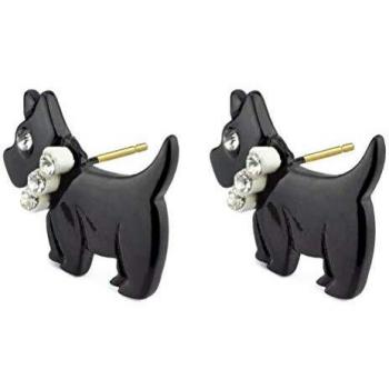 JOE COOL Pendientes Negro Perro Terrier escocés