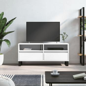 Mueble para TV de madera contrachapada blanco 100x34,5x44,5 cm