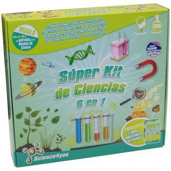 Super Kit Científico 6 en 1 - 150 Experimentos para Niños +8 Años: Volcanes, Laboratorio de Química y Juegos Educativos